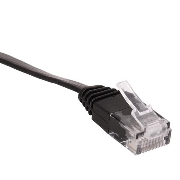 Cable Wholesale CableWholesale 6 in. 32 AWG Cat6 Flat Ethernet Patch Cable, Black 10X8-62200.5 - main